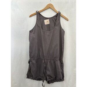 Daft Bird Romper Gray Drawstring Cotton Sleeveless Casual Summer Shorts Size S